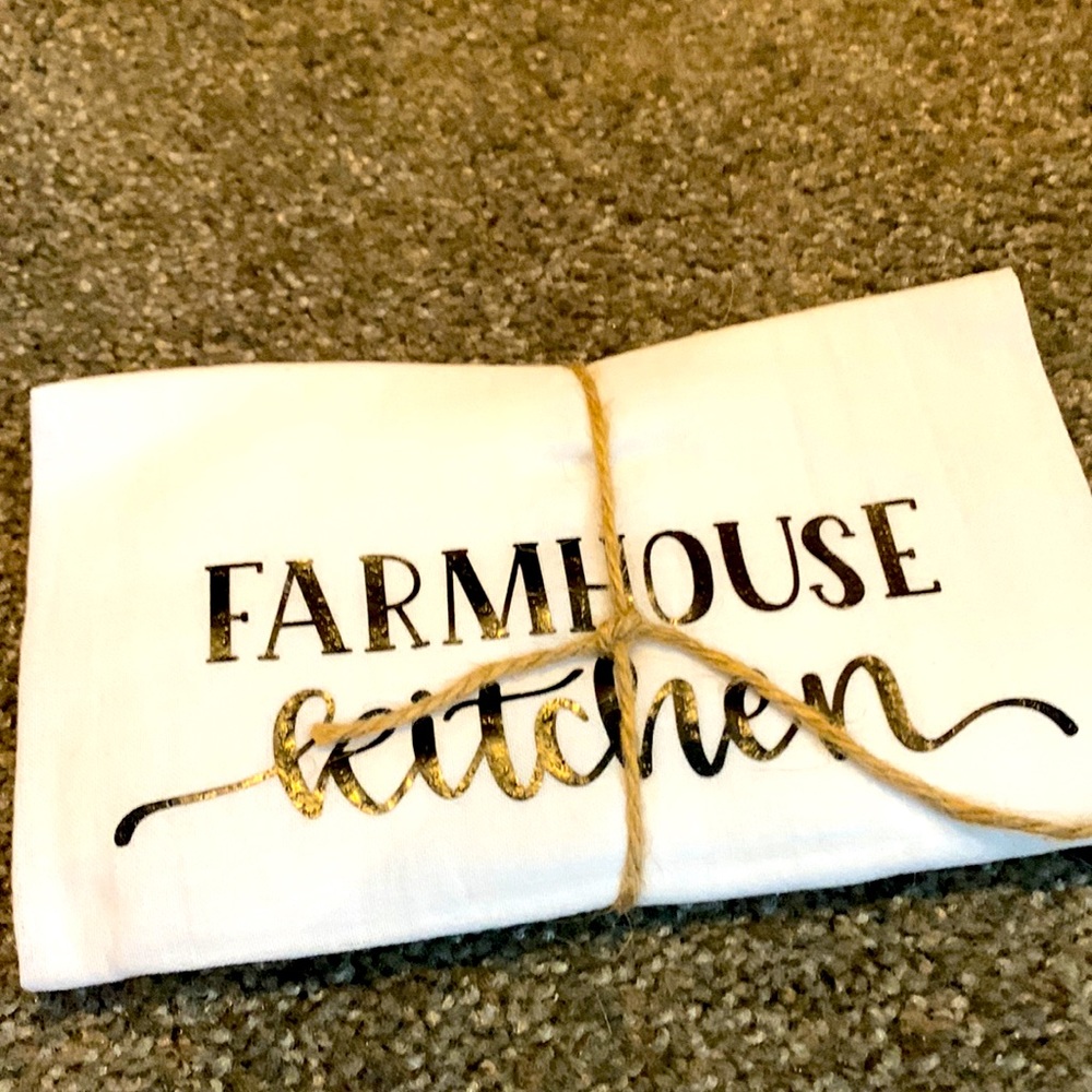 Farmhouse kitchen towel handmade